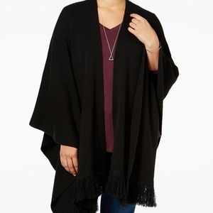 Style & Co. Plus Size Fringe Wrap Womens
